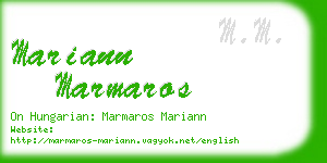 mariann marmaros business card